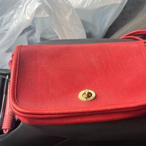 Red coach bag